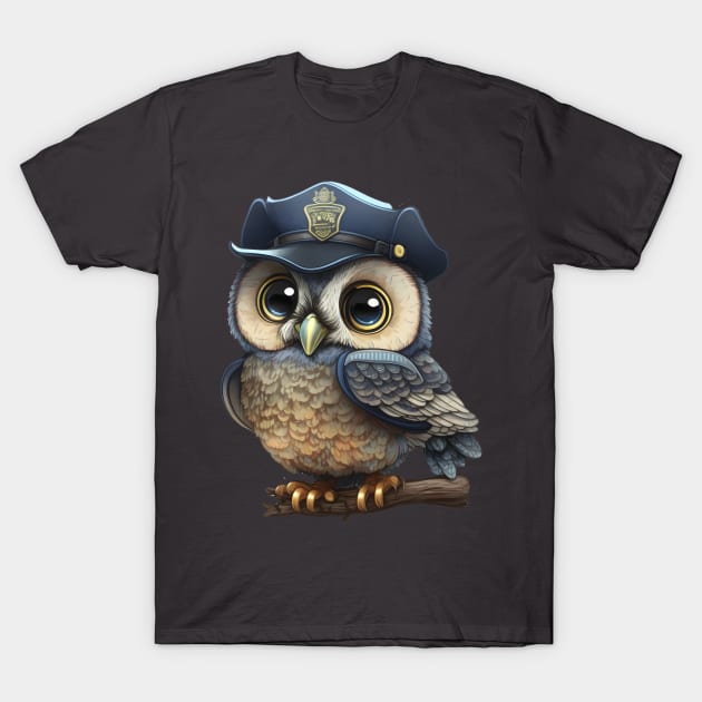 Owl Night Watchman T-Shirt by StoneCreation